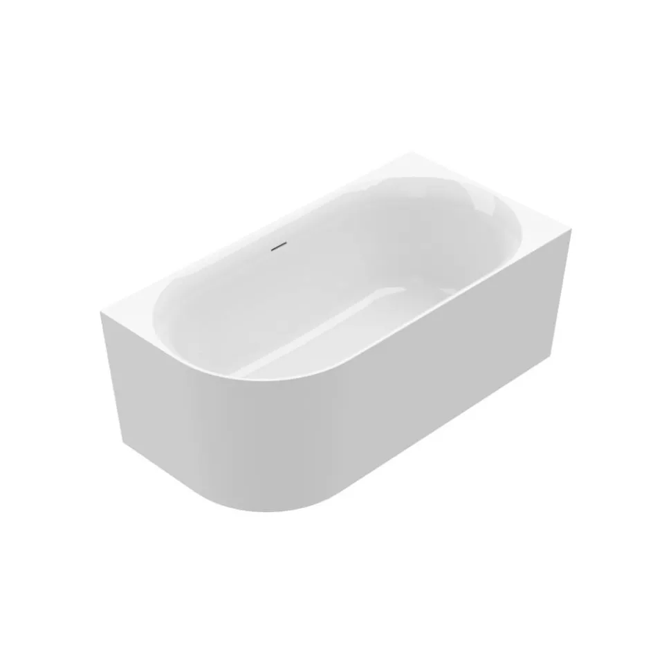 Badewanne 'Mince Corner XS' links weiß 155 x 80 cm