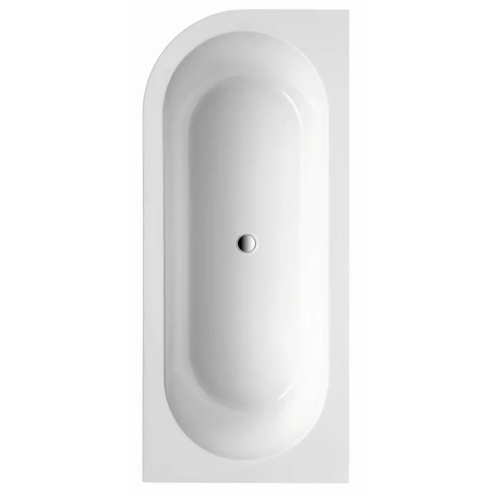 Badewanne 'Modena Corner' links 178 x 78 cm schwarz-weiß