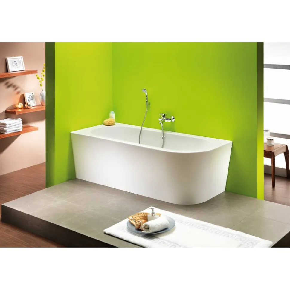 Badewanne 'Modena Corner' weiß 178 x 78 cm rechts