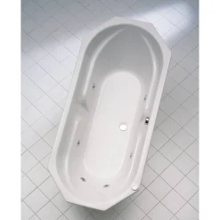 Badewanne 'Sicilia' mit Whirlpoolsystem weiß 170 x 75 cm