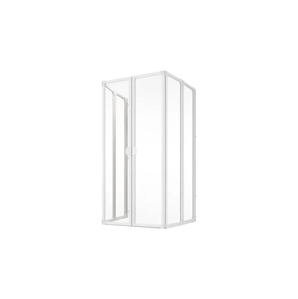 Badewannenfaltwand 2 x 3-teilig 'Komfort' Kunstglas, Alpinweiß 2 x 104 x 140 cm