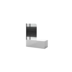 Badewannenfaltwand Glas schwarz 2-teilig 100 x 140 cm