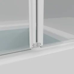 Badewannenfaltwand Glas weiß 2-teilig 100 x 140 cm