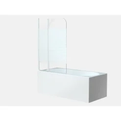 Badewannenfaltwand Glas weiß 2-teilig 100 x 140 cm