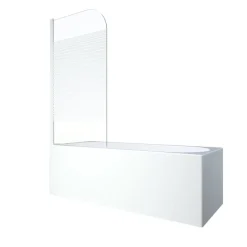 Badewannenfaltwand Glas weiß 1-teilig 75 x 140 cm