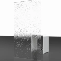 Badewannenfaltwand 'Komfort' Kunstglas Aluminium 127 x 140 cm 3-teilig