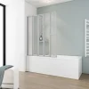 Badewannenfaltwand 'Komfort' vollgerahmt, aluminiumfarben, 80 x 140 cm, 5-teilig
