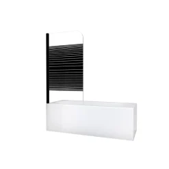 Badewannenfaltwand schwarz 1-teilig 75 x 140 cm