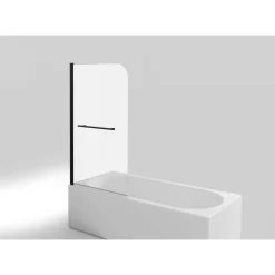 Badewannenfaltwand schwarz 1-teilig 75 x 140 cm