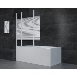 Badewannenfaltwand weiß 3-teilig 125 x 140 cm