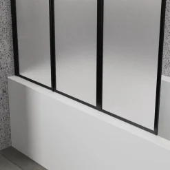Badewannenfaltwand 'Jana' schwarz 3-teilig 120 x 140 cm