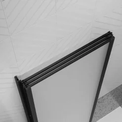 Badewannenfaltwand 'Jana' schwarz 3-teilig 120 x 140 cm