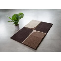 Badezimmerteppich 'Quad' beige 90 x 60 cm
