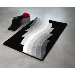 Badezimmerteppich 'Streak' schwarz 55 x 50 cm