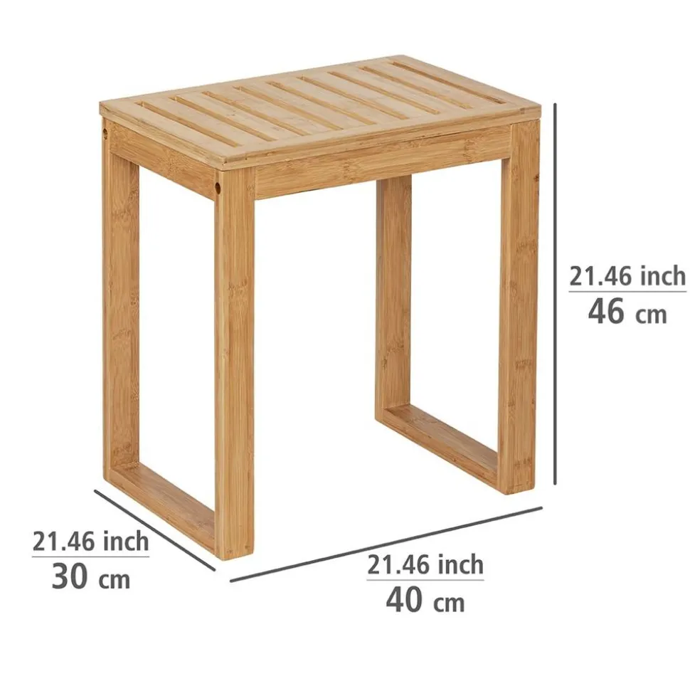Badhocker 'Bambusa' Bambus 40 x 30 x 46 cm