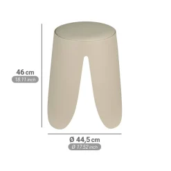Badhocker 'Comiso' Kunststoff beige matt Ø 44 x 46 cm