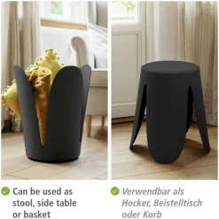 Badhocker 'Comiso' Kunststoff schwarz matt Ø 44 x 46 cm