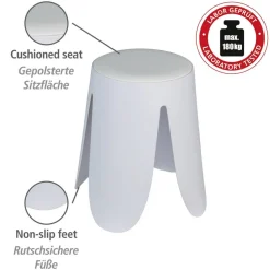 Badhocker 'Comiso' Kunststoff weiß matt Ø 44 x 46 cm