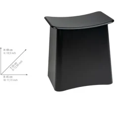 Badhocker mit Wäschesack 'Wing' schwarz 45 x 48 x 33 cm