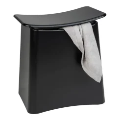 Badhocker mit Wäschesack 'Wing' schwarz 45 x 48 x 33 cm