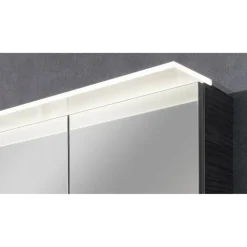 Badmöbelset 'b.perfekt' Spiegelschrank und Waschbecken mit Unterschrank weiß/Dark Oak