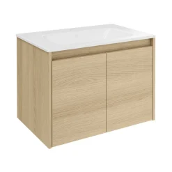 Badmöbelset 'Compact Line' 70 cm 5-teilig eichefarben mit Spiegelschrank