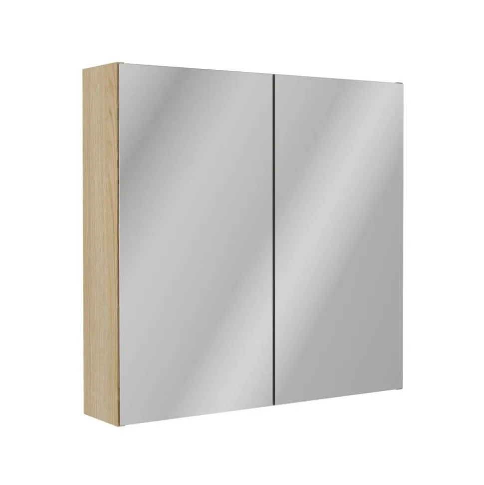 Badmöbelset 'Compact Line' 70 cm 5-teilig eichefarben mit Spiegelschrank