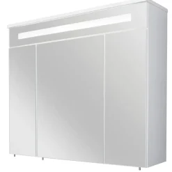 Badmöbelset 'KARA' Spiegelschrank und Waschbecken mit Unterschrank weiß/weiß