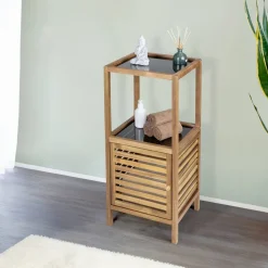 Badregal 'Fondi' Akazienholz braun 39,5 x 86 x 35,5 cm