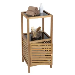 Badregal 'Fondi' Akazienholz braun 39,5 x 86 x 35,5 cm