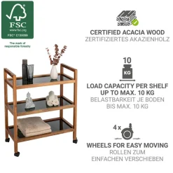Badregal 'Fondi' Akazienholz braun 65 x 76,5 x 31 cm
