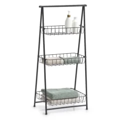 Badregal schwarz 43 x 90 x 3 cm
