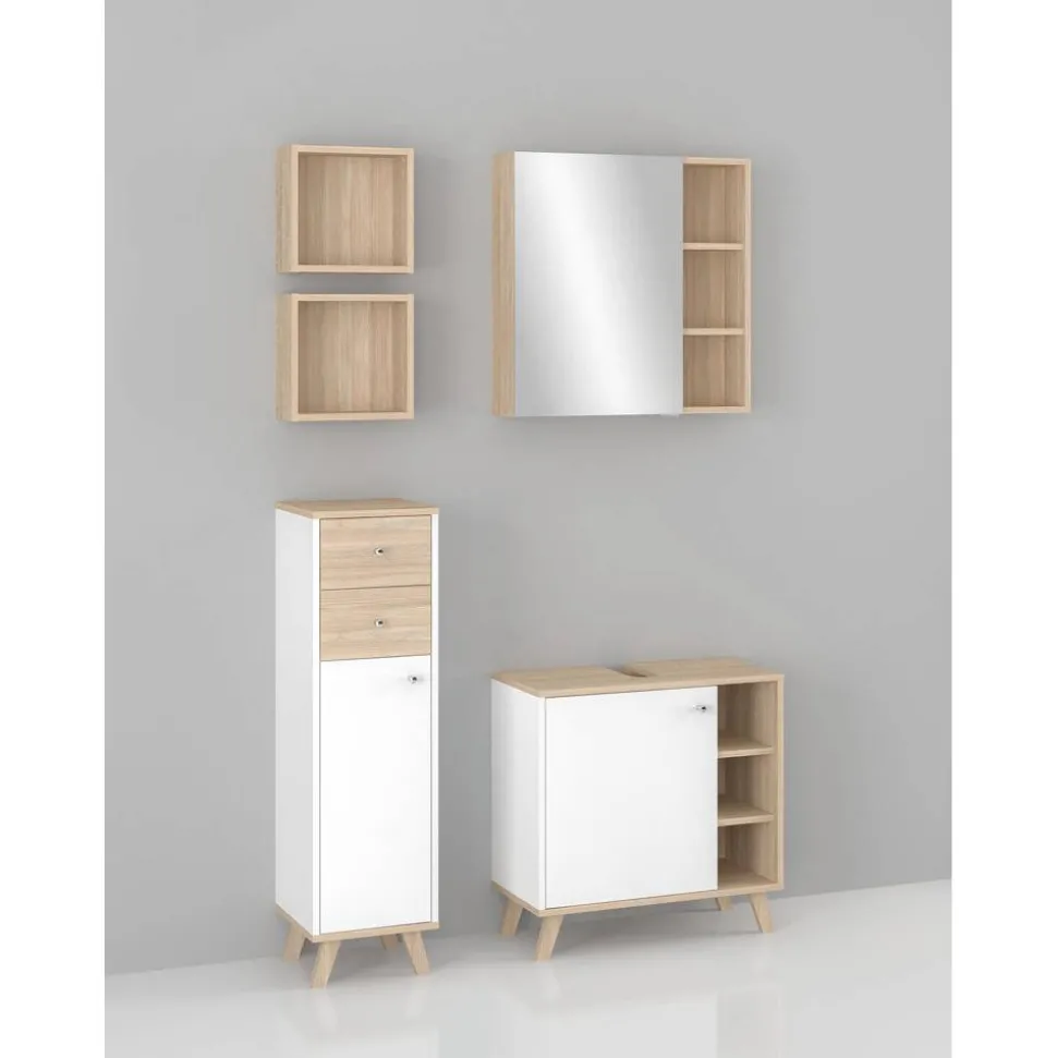 Badregal 'Sven' braun 2-teilig 30 x 30 x 14,5 cm