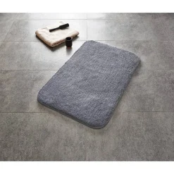 Badteppich 'Chic' Microfaser grau 60 x 90 cm