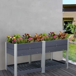 Balkon-Hochbeet 'Lara' anthrazit 185 x 80 x 50 cm