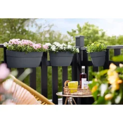 Balkonkasten 'Vibia Campana Easy Hanger M' 36 x 24 x 26,5 cm schwarz