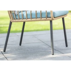 Balkonmöbelset 'Boho' Stahl schwarz 3-teilig