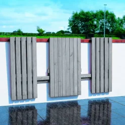 Balkonmöbelset Holz grau 3-teilig