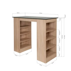 Bartisch 'Merle' grau/eichefarben 115 x 103 x 50 cm