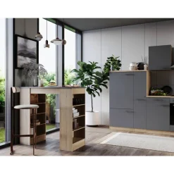 Bartisch 'Merle' grau/eichefarben 115 x 103 x 50 cm