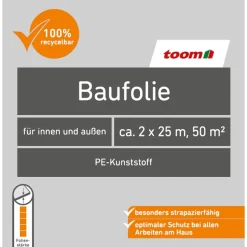 Baufolie 'Profi' Polyethylen 200 g/m² 2 x 25 m