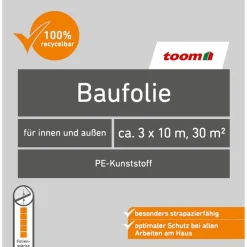 Baufolie 'Profi' Polyethylen 200 g/m² 3 x 10 m