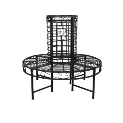 Baumbank 'Picadilli' 4-Sitzer Stahl schwarz 121 x 112 x Ø121 cm