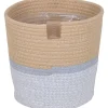 Baumwollkorb natur/grau mit Polybeutel Ø 18 x 15 cm