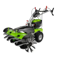 Benzin-Kehrmaschine 'ZI-KM1000' grün/schwarz 3,6 kW inklusive Schneeschild