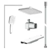 Überkopfbrause-Set 'Hawaii' chrom/weiß Thermostatarmatur und Ablage, 110 cm