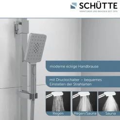 Überkopfbrause-Set 'Ocean' mit integrierter Thermostat-Duscharmatur chrom, anthrazit