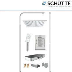 Überkopfbrause-Set 'Ocean' mit integrierter Thermostat-Duscharmatur chrom, anthrazit