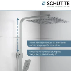 Überkopfbrause-Set 'Ocean' mit integrierter Thermostat-Duscharmatur chrom, anthrazit