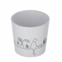 Übertopf 'Catview' weiß 13 x 12 cm